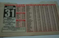 31 Ocak 2006-Orijinal Takvim Yaprağı-Doğum Günü-Söz,Nişan,Nikâh,Düğün ve Önemli Günler Hediyesi-Bizim Anadolu Takvimleri-Ayet-Hadis(Hz Ali(r.a.))(Osmanlı'da İlk matbaa kuruldu(1729)-Abdulmecid,Cemile-Hicret