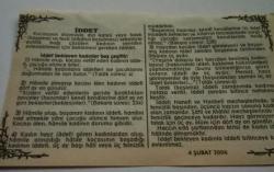 4 Şubat 2006-Orijinal Takvim Yaprağı-Doğum Günü-Söz,Nişan,Nikâh,Düğün ve Önemli Günler Hediyesi-Bizim Anadolu Takvimleri-Ayet-Hadis(En'am:15)(İskilipli Atıf Hoca'nın idamı (1926))-Abdurrahim,Elif-İddet
