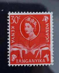 İngiliz sömürgesi Kenya -Uganda-Tanganika-damgalı