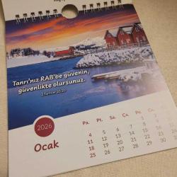 İNCİLDEN AYETLERİN OLDUĞU 2026 YILI MASA / DUVAR TAKVİMİ.