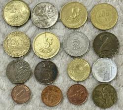 Eski Kolleksiyonluk Avrupa ülkeleri 16 adet karışık madeni paralar ÇT