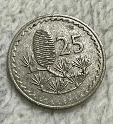 1963 Kıbrıs 25 mils madeni para ÇÇT