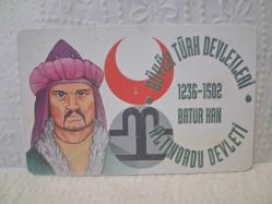 TELEFON KARTI BÜYÜK TÜRK DEVLETLERİ BÜYÜK ALTINORDU DEVLETİ 1236-1502 EYLÜL 2001 KOLEKSİYONLUK TÜRK TELEKOM 50 KONTÜR İÇİNDE KONTÜR YOKTUR HALİYLE UFAK CİZİKLER VAR  ADET FİYATIDIR
