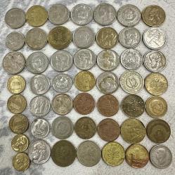 LOT.16 » Eski Kolleksiyonluk Avrupa ülkeleri karışık 50 adet madeni paralar ÇT