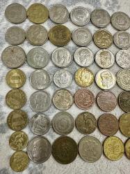 Eski Kolleksiyonluk Avrupa ülkeleri karışık 50 adet madeni paralar ÇT