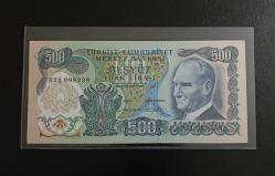 6. EMİSYON NADİR H SERİSİ 500 LİRA ÇİL KONDİSYONDA