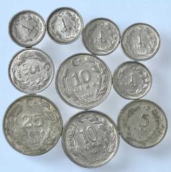 LOT.12 » 1980 Dönemi TC 1-5-10-25 lira madeni paralar 10 adet ÇÇT/ÇT/T