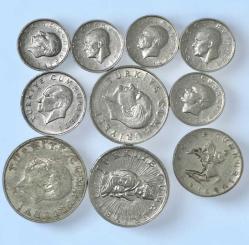 1980 Dönemi TC 1-5-10-25 lira madeni paralar 10 adet ÇÇT/ÇT/T