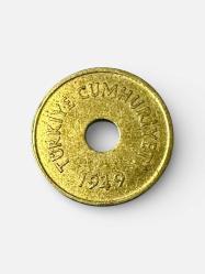 1949 TC 2 1/2 kuruş delikli madeni para ÇT