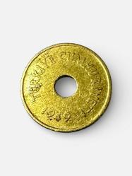 LOT.10 » 1949 TC 2 1/2 kuruş delikli madeni para-ÇT