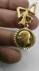 ALTIN KAPLAMA DARPHANE ''FİYONKLU ATATÜRK ROZETİ'' ,ÇOK ENDER 393