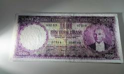 5. Emisyon 1000 lira mor binlik nadir