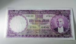 5. Emisyon 1000 lira mor binlik nadir