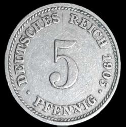 Almanya 1905 5 Pfennig
