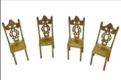 MİNYATÜR ANTİKA PİRİNÇ SANDALYE. 11 cm. 4 adet fiyatıdır.