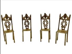 MİNYATÜR ANTİKA PİRİNÇ SANDALYE. 11 cm. 4 adet fiyatıdır.