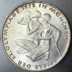 ALMANYA GÜMÜŞ 10 MARK 1972 G. HATIRA-MÜNİH OLİMPİYAT OYUNLARI. 15,5 gr ÇİL(-).