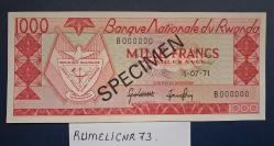 Ruanda-1,000 Francs-1971-SPECİMEN -ÇİL-