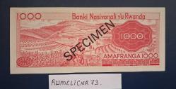 Ruanda-1,000 Francs-1971-SPECİMEN -ÇİL-