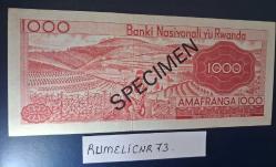 Ruanda-1,000 Francs-1971-SPECİMEN -ÇİL-