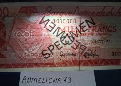 Ruanda-1,000 Francs-1971-SPECİMEN -ÇİL-