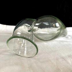 1940 Antika El Yapımı Üfleme Cam Lazımlık