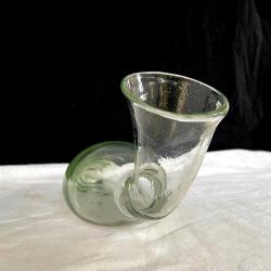 1940 Antika El Yapımı Üfleme Cam Lazımlık