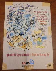 LOT.17 » KOLEKSİYONLUK LÖSEV AFİŞİ. AVANAK AVNİ'Lİ.. DUVARDAN ALINDI.