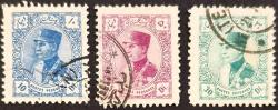 +++  İRAN ŞAH RIZA PEHLEVİ     1933    3 ÇEŞİT  - DAMGALI