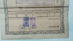 OSMANLI DÖNEMİ YÜKSEK KONDİSYONDA ISLAK İMZALI VE DAMGALI,2 ŞÜRŞARJLI PULLU KENDİ KABINDA TAPU SENEDİ. ENDER VE KIYMETLİ 399