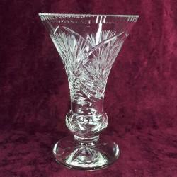 VINTAGE AVRUPA EL KESME KRİSTAL CAM VAZO