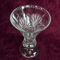 VINTAGE AVRUPA EL KESME KRİSTAL CAM VAZO