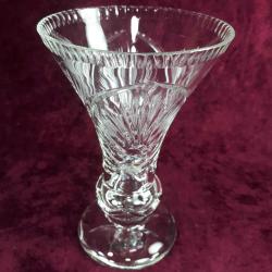 VINTAGE AVRUPA EL KESME KRİSTAL CAM VAZO