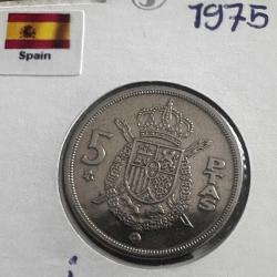 İspanya 5 Peseta 1975 (78). Bayraklı Kapamasında. Çil