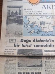 Hürriyet Turizm Gazetesi - Turkish Newspaper - 16 Haziran 1965 - Akdeniz uçsuz bucaksız tabii plajlar beldesidir harita - İçel Doğu Akdeniz'in bir turist cennetidir - Mersin'e nasıl gidilir - Docteur Renaud Paris güzellik kremi - Antalya Konyaaltı plajı Fotoğrafı - Antalya'da nerede kalınır - çamlarla kaplı yamaçları denize kadar uzanan Şirin belde Marmaris Fotoğrafı - kolonyacılık Türkiye'de sanayi kolu haline geldi - Yılmaz Cenkel Fotoğrafı - tarih güzellik ve güneş diyarı Fethiye - Fethiye'de lokantalar sahil boyundadır Fotoğrafı - Tanınmış film yıldızı Sevda Ferdağ Puro tuvalet sabunu kullanıyor - Kamil Koç - Hatay Samandağı plajlarında denize girmeye doyum olmaz Fotoğrafı - antakya'ya nasıl gidilir - Kleopatra'nın Deniz banyosu yaptığı ve guruplarını seyrettiği belde Manavgat Fotoğrafı - Sorgun ve Homa Manavgat'ın bu iki köyü ideal bir dinlenme yeridir - Alanya'da Turizm için her şey var Fotoğrafı - Alanya'da nerede yemek yenir - astımlı hastalar için Damlataş mağarası Fotoğrafı