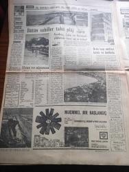 Hürriyet Turizm Gazetesi - Turkish Newspaper - 7 Temmuz 1965 - yeni bir turistik bölge Karadeniz'de serinleyelim harita - Sinop ideal bir tatil köşesidir Fotoğrafı - Rize Kış ortasında bile Bahar kaplıcaları meşhur balığı bol ve ucuz fotoğraf - Film Yıldızı Sevda Ferdağ Puro tuvalet sabunu kullanıyor - Türk siyah havyarcılığının merkezi Karasu Fotoğrafı - yemyeşil sırtlar masmavi deniz İnebolu Fotoğrafı - Mersin balığının şişi köftesi ve pilakisi meşhur - Trabzon denince akla balık gelir Fotoğrafı - sualtı avcılığı - Samsun'da bütün sahiller plaj meşhur matosyan plajı Fotoğrafı - Ordu'nun kumbaşı Çaka ve Güzelyalı plajlarında Deniz sığ ve Kumsal Fotoğrafı - Ordu'nun en iyi lokantası turist otel lokantasıdır - yeşillikler ülkesi Giresun Fotoğrafı - Abana bir cennettir Fotoğrafı - Amasra'ya Allah her şeyi vermiş Fotoğrafı - Akçakoca'da Güneş denizden çıkar denizde batar Fotoğrafı - Amasrada sualtı avcılığı yazan Çeler Alabay - ÇBS boya - Kamil Koç Turizm - yeni Londra asfaltında Ömür