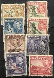 MALTA- İNGİLİZ SÖMÜRGE PULLARI KRAL GEORGE VI DAMGALI POSTADAN GEÇMİŞ p430a