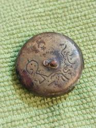 Osmanlı Dönemi Pirinç Osmanlıca Yazılı  Ayyıldızlı Paşa Üniforma Düğmesi.