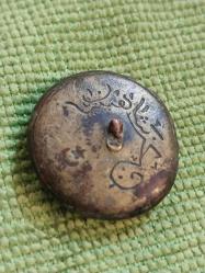 Osmanlı Dönemi Pirinç Osmanlıca Yazılı  Ayyıldızlı Paşa Üniforma Düğmesi.