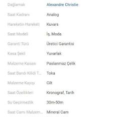 ⌚ Saat: Alexandre Christie Steel Chronograph (Erkek)