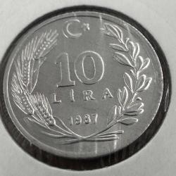 10 Lira 1987 Çil. Kapamasında.