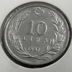 10 Lira 1987 Çil. Kapamasında.