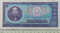1966 ROMANYA 100 LEI ORİJİNAL KAĞIT PARASI ÇİLALTI A.0229 864675 SERİ NOLU NADİRDİR