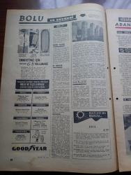 Milliyet Turizm Gazetesi - Turkish Newspaper - 1960'lı Yıllar - Karadeniz I - çeşitli devirlere ait tarihi eserlerin bol bol bulunduğu Konuralp ve üskübü'de su terazileri Fotoğrafı - Good Year - Bolu kaplıcaları - Batı Karadeniz Bölgesi'nin nefis manzaralı plaj şehirlerinden Akçakoca Fotoğrafı - Abant'a nasıl gidilir Fotoğrafı - İki tarafı ağaçlarla süslü Bartın çayından bir fotoğraf - Tabii plajlara sahip Filyos'a ancak trenle gidilir - İnkumu ince kumlu nefis bir tabii plajdır Fotoğrafı - plaj köyü çakraz - Amasra'da nerede nasıl kalınır - Fatih Sultan Mehmet Amasra'ya bakınca çeşmi cihan bu mu ola demiştir Fotoğrafı - Karadeniz Turizm haritası - Tabii güzellikleri ve tarihi değerleri bakımından zengin olan Kastamonu bir akarsular kentidir Fotoğrafı - son yıllarda şimdiye kadar pek ele alınmamış Turizm konusunda büyük hamle yapan İnebolu Fotoğrafı - Deniz Güneş şehri abana'da sahil 4 5 kilometre uzar - alacahöyük tarihi eserlerle dolu bir Turizm merkezidir Fotoğrafı - Sinop Ayancık