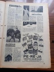 Milliyet Turizm Gazetesi - Turkish Newspaper - 1960'lı Yıllar - İç Anadolu I - Ankara'da kalınacak oteller - Anıtkabir fotoğraf - Ankara'da hava durumu Ali Esin - Harem pavyon - Göl gazinosu - Gençlik parkı Fotoğrafı - Gordiyum Fotoğrafı - porsuk çayı Eskişehir'in ortasından geçer Fotoğrafı - Seyit Battal Gazi külliyesi - Kurşunlu camii - Konya Selimiye camii ve Mevlana türbesi Fotoğrafı - Nasrettin Hoca Akşehir'de her yıl bir şenlikle anılmaktadır Fotoğrafı - Yunus Emre diyarı - İç Anadolu Turizm haritası - Peri Bacaları - Hz Ali'nin resmi ve ünlü kılıcı Zülfikar Fotoğrafı - Niğde kemerhisar ilçesine adını veren Hisarlar Fotoğrafı - Çiftehan kaplıcaları - hüdavend hatun türbesi - Karamanoğlu eserleri - Göremedeki rahibeler manastırı fotoğraf - tokatlı kilisesi - Kayseri döner Kümbet - Alaaddin Keykubat tarafından yaptırılan Sultan hanı Fotoğrafı - Sivas çifte minare Fotoğrafı - İç Anadolu'da keklikten ayıya kadar her hayvan var - avcılık - Dutluk içmeleri - Sivas'ta ne görülür