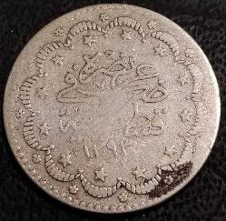 NADİR RR SULTAN 2. ABDULHAMİD HAN DÖNEMİ GÜMÜŞ 5 KURUŞ 1293/4 CÜLUS (ÇİÇEKLİ)