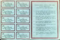 1966 Senesi Maliye Bakanlığı TASARRUF BONOSU - ON LİRA