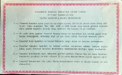 1966 Senesi Maliye Bakanlığı TASARRUF BONOSU - BİN LİRA