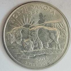 AMERİKA  2006  P      ÇEYREK  DOLAR  25 CENT   HATIRA   NORTH DAKOTA