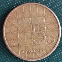 HOLLANDA  1990    5  GULDEN